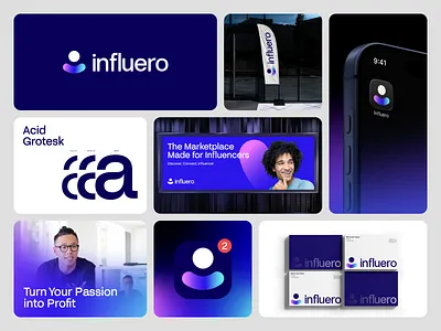 Influero — Influencer Marketplace Branding app identity brand system branding branding agency creator economy creator platform gradient branding influencer app influencer marketplace logo design logotype marketplace logo modern brand identity social media design startup branding tech branding tech identity visual identity