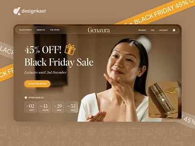 Genaura Skincare Black Friday Redesign Landing Page beauty brand beauty wishlist black friday checkout conversion design cosmetic store cosmetics designkast ecommerce landing page minimal design mobile ui shopify skin care website skincare uiux uiux design ux audit wellness