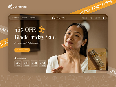 Genaura Skincare Black Friday Redesign Landing Page beauty brand beauty wishlist black friday checkout conversion design cosmetic store cosmetics designkast ecommerce landing page minimal design mobile ui shopify skin care website skincare uiux uiux design ux audit wellness