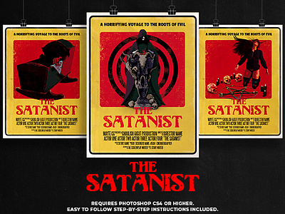 The Satanist 70 #39 s Exploitation Horror Poster Template by Mayte CG on The Satanist 70 #39 s Exploitation Horror Poster Template by Mayte CG on
