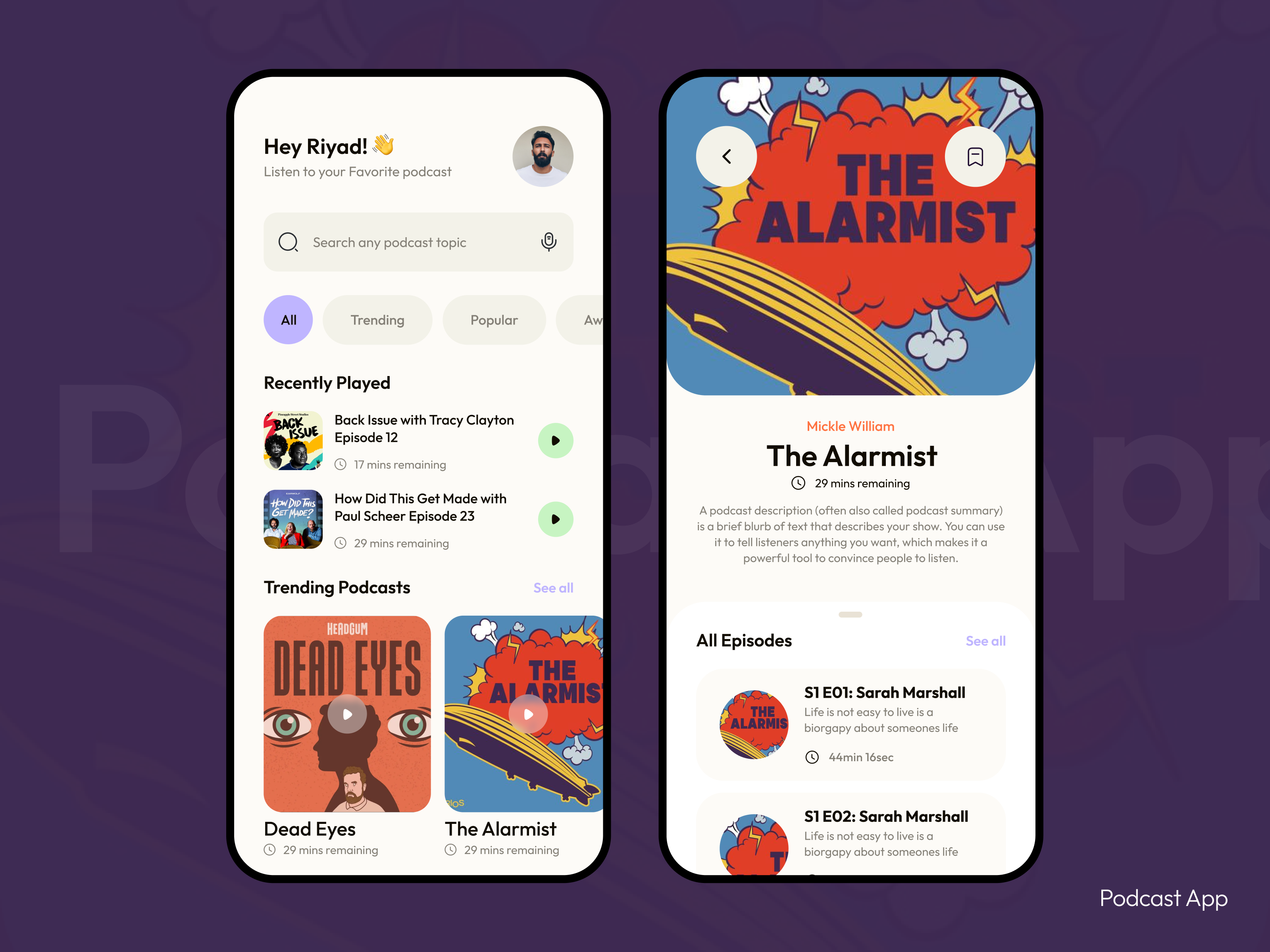 Podcast Mobile App Design app app design app ui audio book ios mobile app podcast art podcast ui podcasting thanks for watching