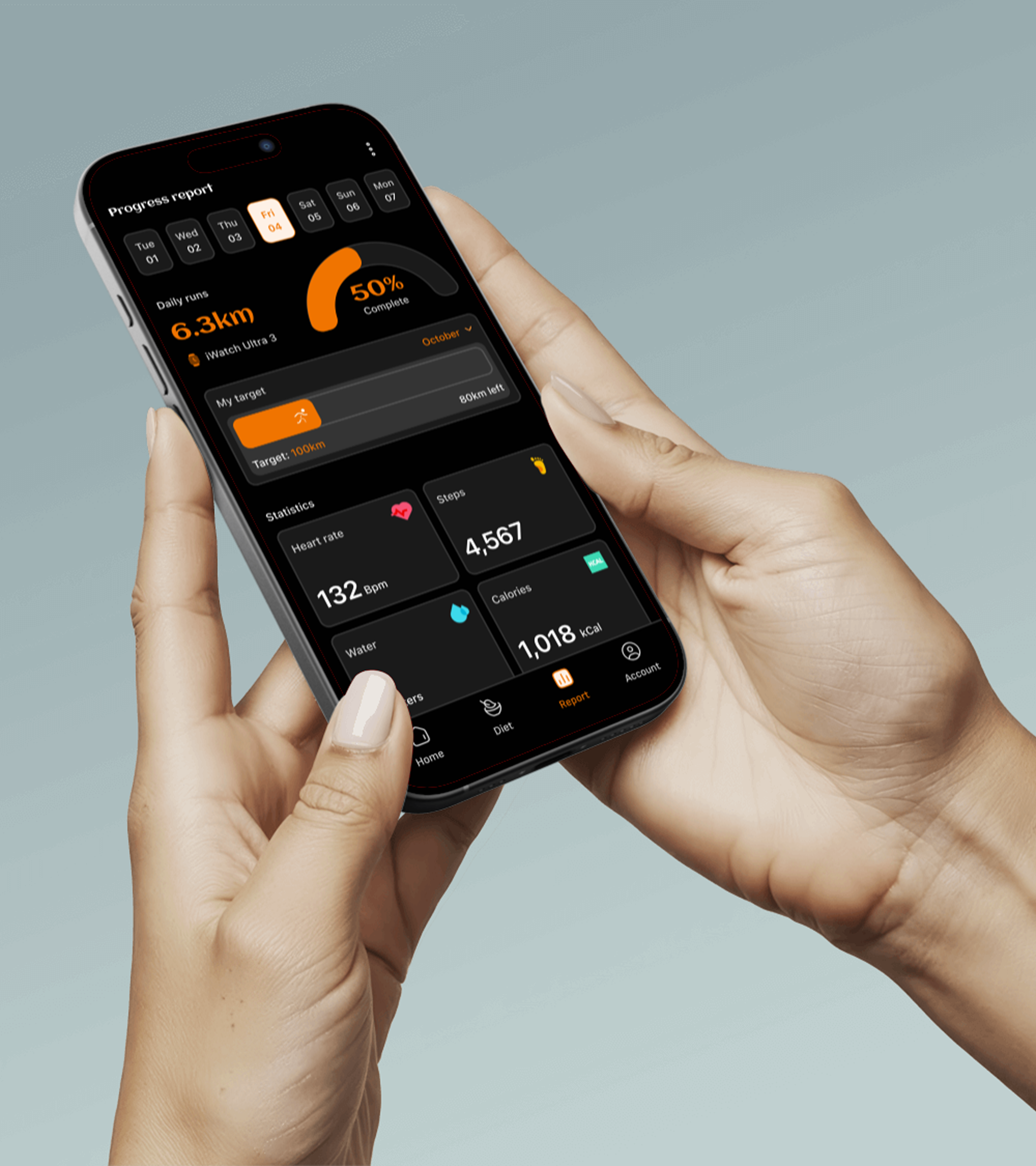 Ark Fitness Report App ai fitness app tracking app ui design