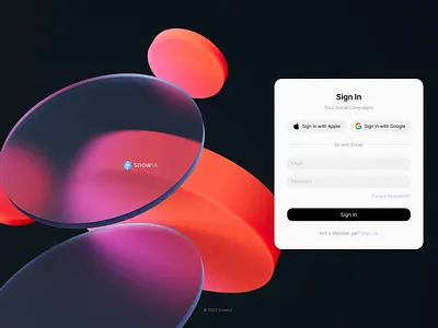 Sign in, Log in - Made with SnowUI dashboard ui kit