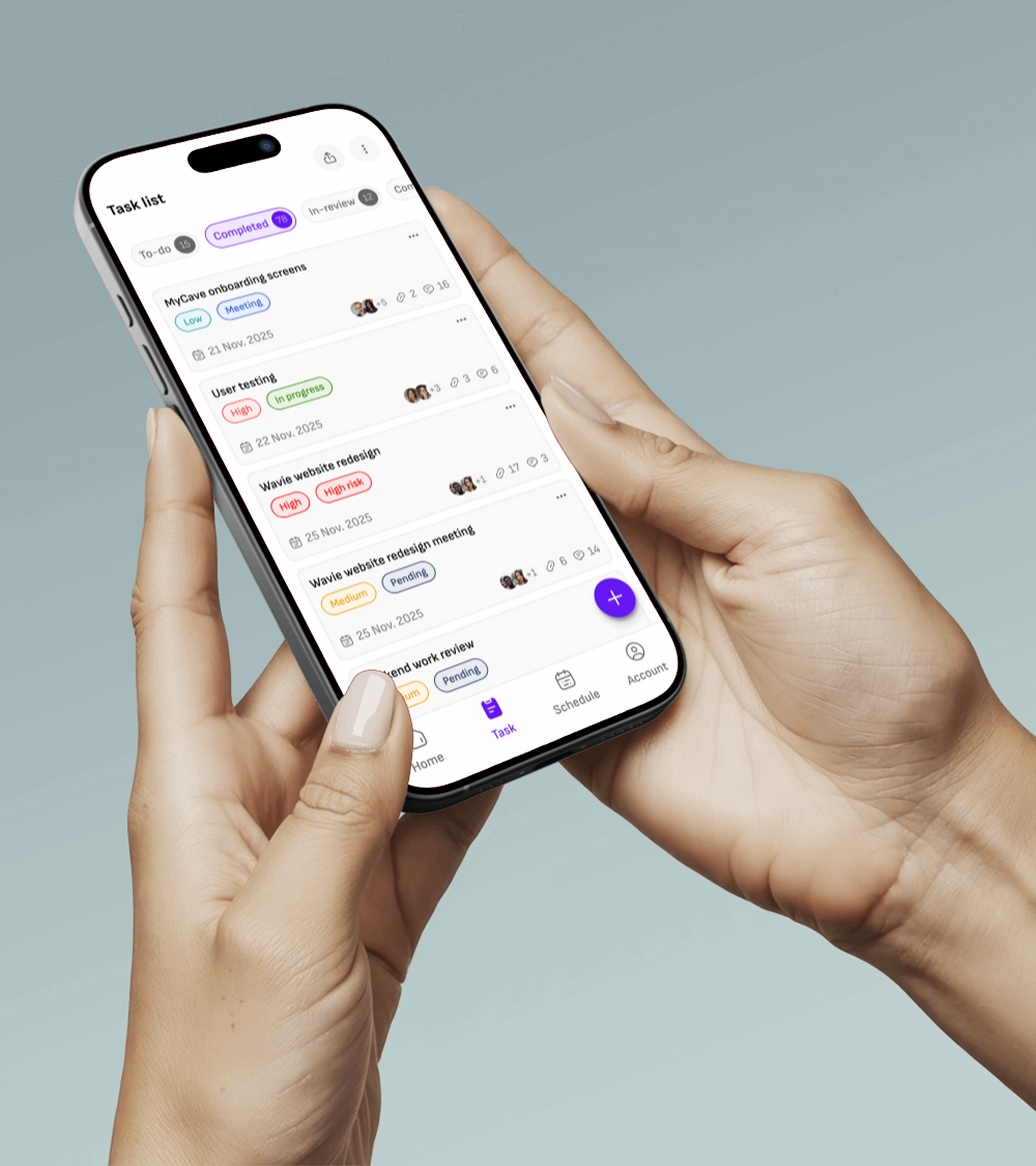Twik Project Management App mobile app project management task list ui design
