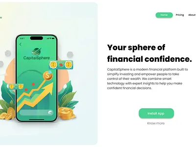 Finance Website UI/UX – CapitalSphere app design clean ui dashboard ui figma figma design finance website landing page ui ui design web design web ui