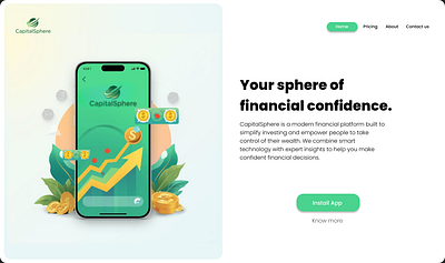 Finance Website UI/UX – CapitalSphere app design clean ui dashboard ui figma figma design finance website landing page ui ui design web design web ui