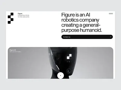 AI Landing page web design robotics website ✦ Figure ai animation design interaction landing page motion graphics service site startup ui ux web design website