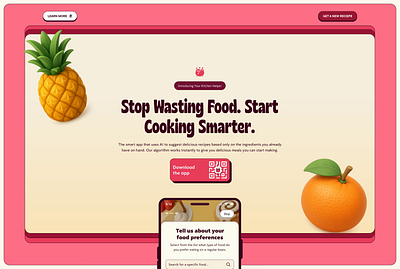 Culinary Compass | Daily UI #003: Waste-Free Landing Page animation dailyui foodapp foodtech landing page productdesign ui ux