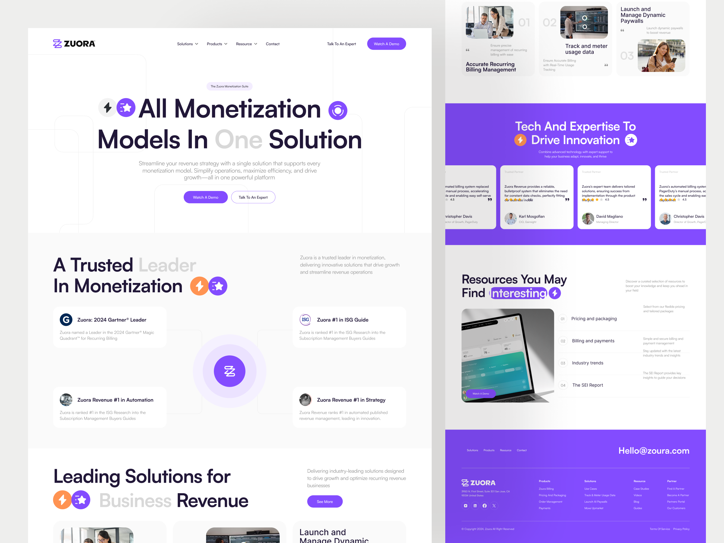 Zoura - B2B SaaS Monetization Web Design b2b b2b saas web design business website fintech framer landing page monetization platform recurring billing saas saas platform subscription platform ui web design