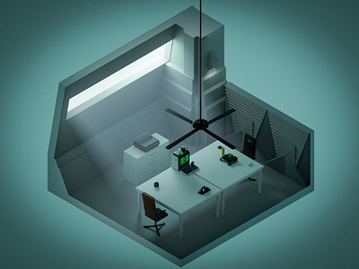 Blade Runner room 3D isometric 3d 3d art 80s blade runner blender cgi design dystopian hollywood illustration isometric movie sci fi