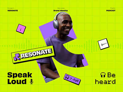 Podcast Logo & Brand Identity – Resonate banner brand identity branding agency branding package guide branding website brochure construction branding identidade visual key visual logo media logo modern brand identity phenomenon studio podcast banner podcast branding podcast cover art podcast logo simple branding visual assets visual design