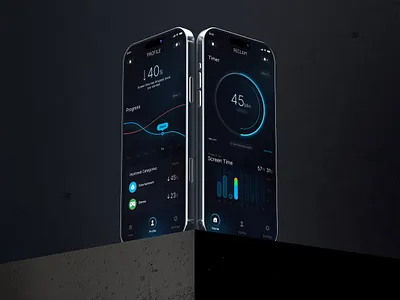 Screen Time APP UI/UX Design agency analytics app app design creative graph health care mobile phone screen time sleep stats technology timmer ui ui kit ux