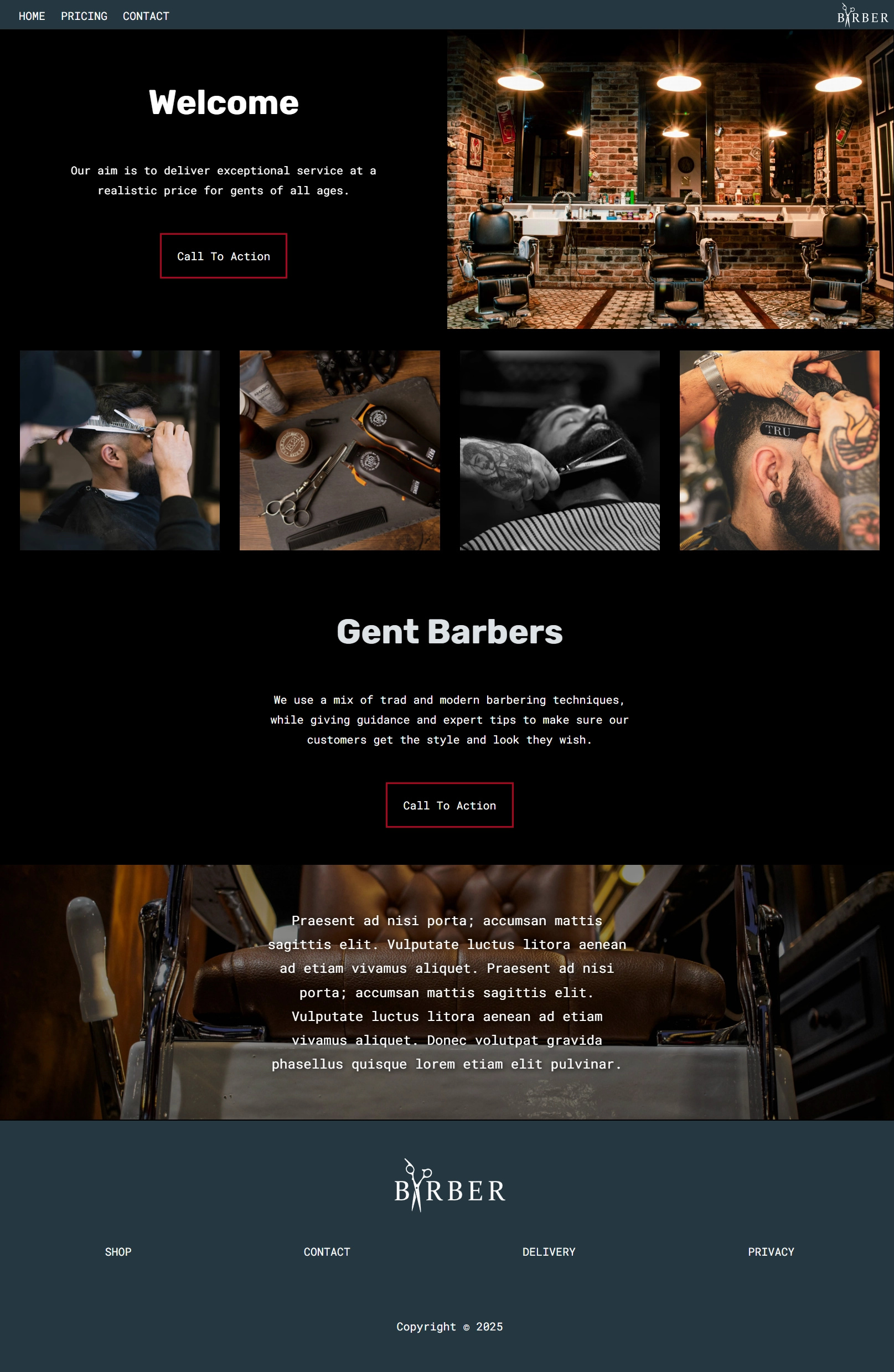 Barber Shop Web Design branding design graphic design icon logo web website