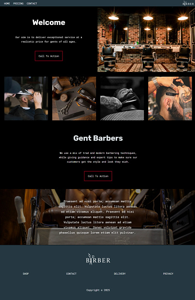 Barber Shop Web Design branding design graphic design icon logo web website