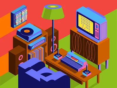 Invasion from Space (1978) 1970s 8 bit cartridge game coffee table console den isometric retro tech stereo video game