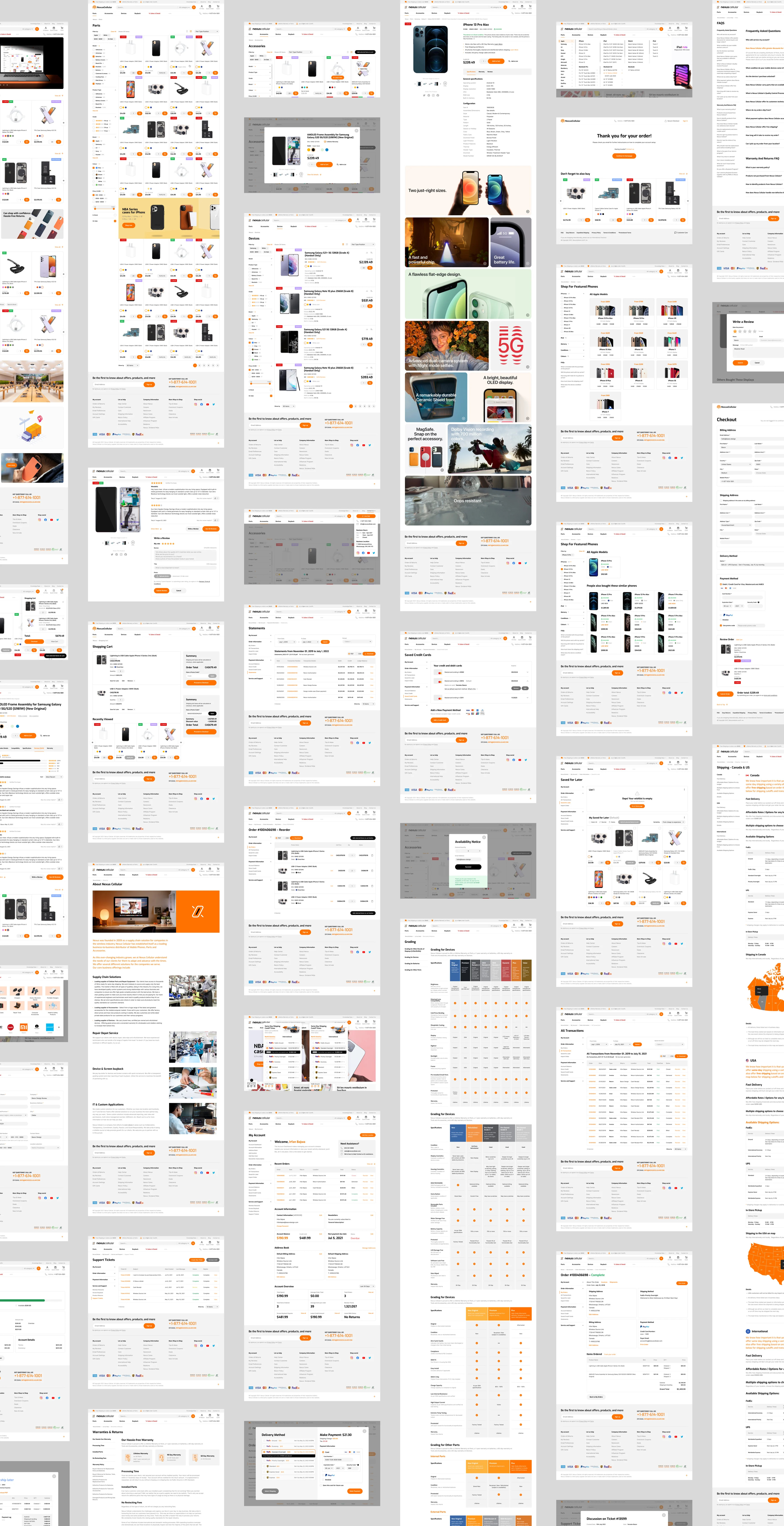 eCommerce. Store design. Nexus Cellular shop. accessories branding canada cellular ecommerce homepage magento magento2 minimal mobile phone orange phones responsive shop store ui ux web webdesign website