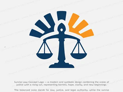 Sunrise Law Concept Logo attorney brand identity design brand logo branding design graphic design justice logo law law justice law logo lawyer logo logos sunrise law sunrised law