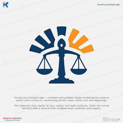 Sunrise Law Concept Logo attorney brand identity design brand logo branding design graphic design justice logo law law justice law logo lawyer logo logos sunrise law sunrised law