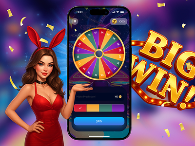 Magic Wheel (Gambling) bonus wheel casino uiux casual game daily bonus gambling game design ios ui ux slot game ui ux design