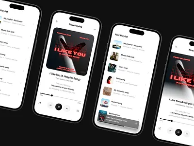 #02 Music App - My playlist & Now playing mobile app music app music song ui app