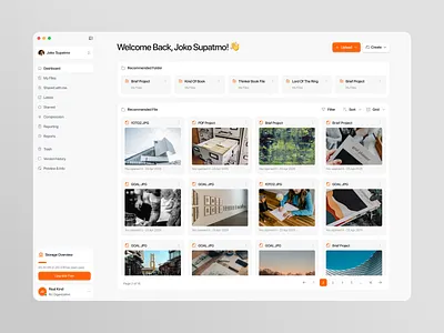 Cloud Storage Dashboard app aws clean cloud design files fireart grid images menu store ui ux