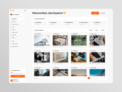 Cloud Storage Dashboard app aws clean cloud design files fireart grid images menu store ui ux