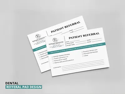 Single Sided Dental Referral Pad Design clint satisfied work dental referral pad design fiverr work unique design