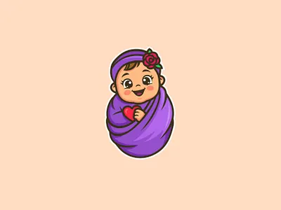 Baby girl baby baby brand baby girl logo baby logo branding creative cute baby cute baby logo design kid kids kids logo logo love swaddle