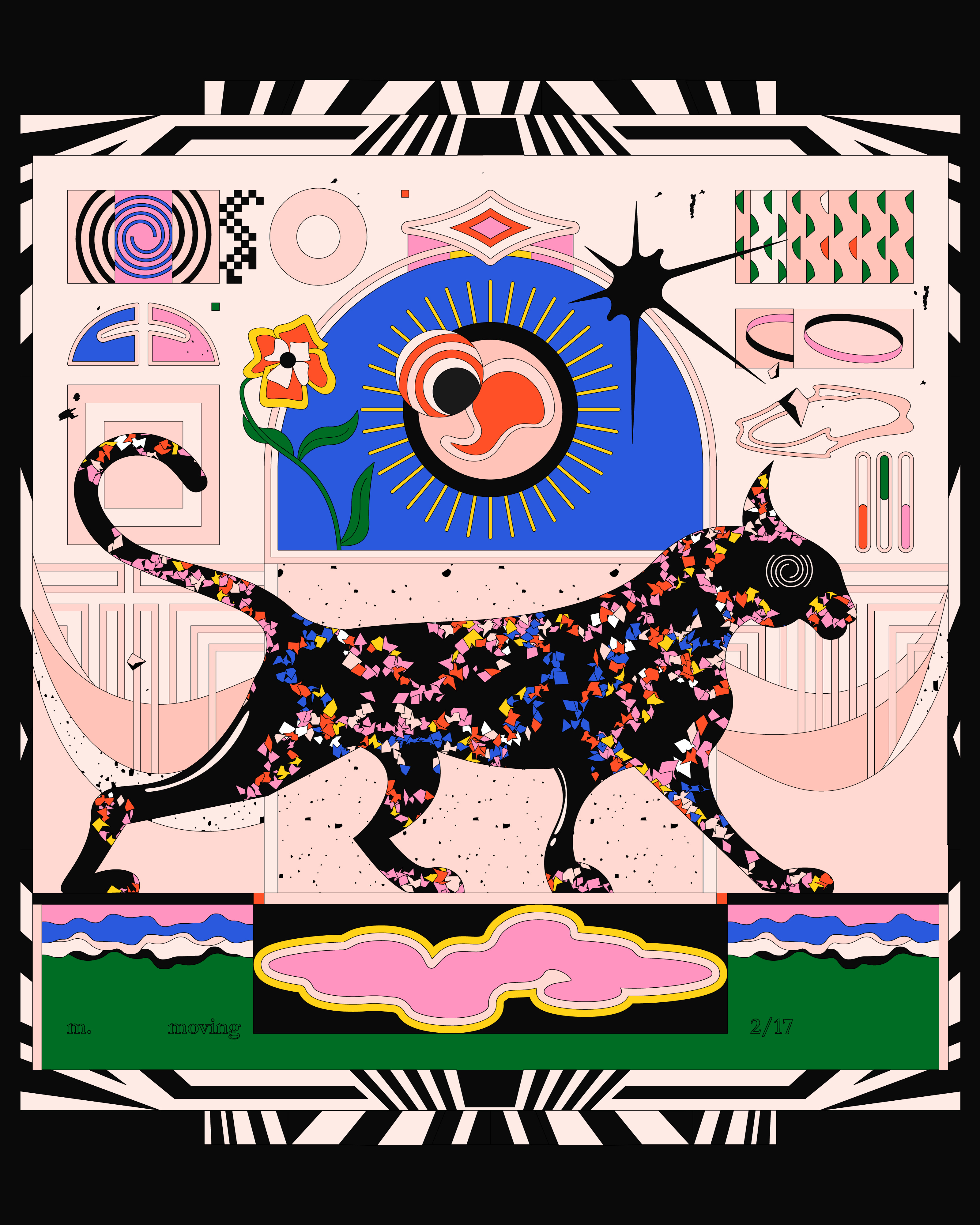 Forward! abstract illustration album cover animal animal illustration cat color combination color palette colorful colors contemporary contrast design digital art graphic illustration illustration poster symbols vector vector art vibrant