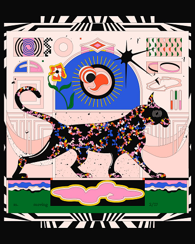 Forward! abstract illustration album cover animal animal illustration cat color combination color palette colorful colors contemporary contrast design digital art graphic illustration illustration poster symbols vector vector art vibrant