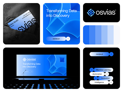 Osvias Visual Identity Design abstract logo ai app icon automation brand brand identity branding geometric logo gradient logo innovation intelligence logo logo design modern logo saas tech visual identity