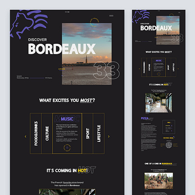Bordeaux City, France - Website adventures bordeaux city design discover france graphic design motion graphics travels ui uidesign webdesign website
