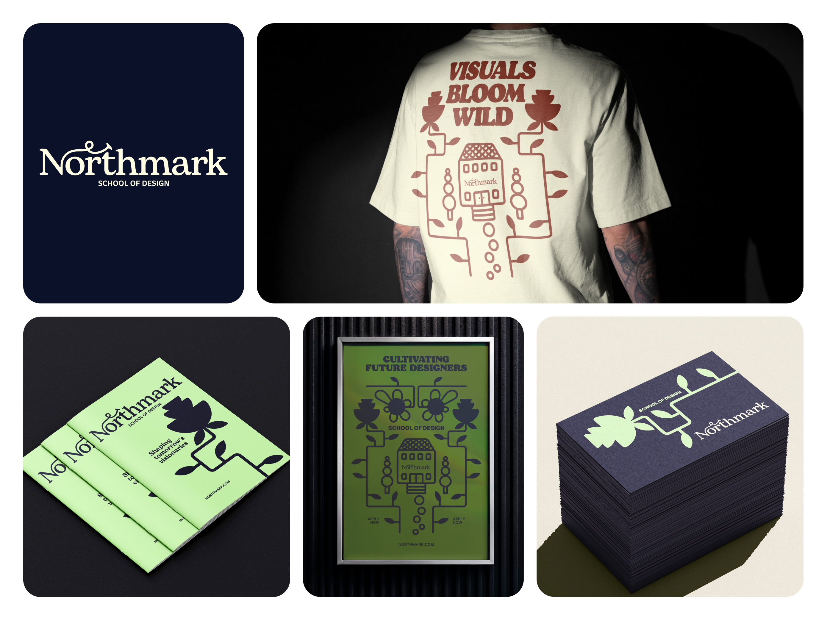 NORTHMARK BRAND IDENTITY booklet brand identity brand identity design branding business cards craftmanship creatives design school flyer graphic design illustration logo logo design merch design modern print print design visual identity