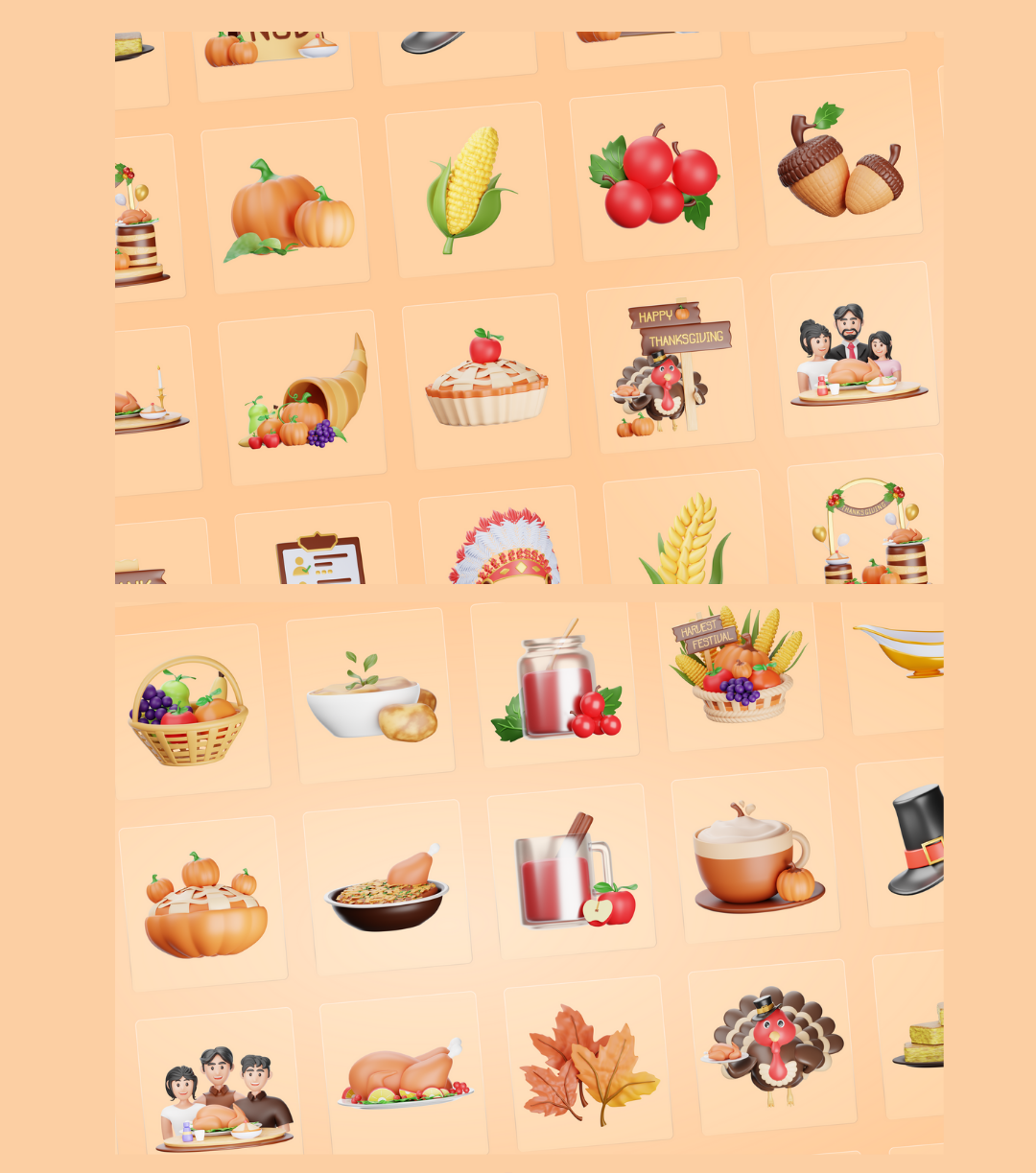 3D Thanksgiving branding design graphic design illustration ux