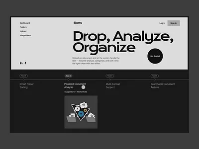 Sorts home page animation dashboard design digital doc documents illustration interface landing landing page motion design product product design saas showcase ui ux web web design workflow