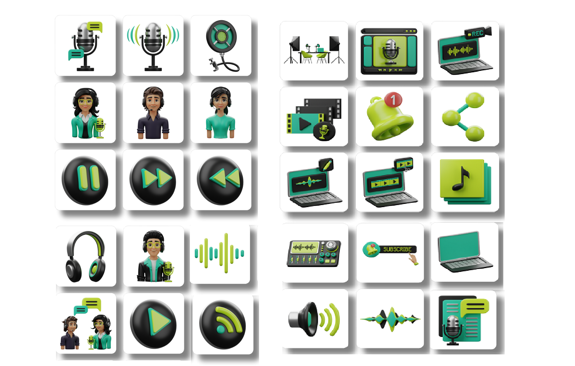 3D Podcast Icon Set branding design graphic design illustration ux
