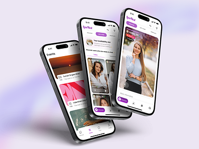 Dating App | Social Platform | UX / UI Design & Development chat app chatting dating dating app dating online dating platfrom event app figma matching app mobile app mobile app design mobile dating app mobile design mobile development product design social networking tinder ui ux research ux ui