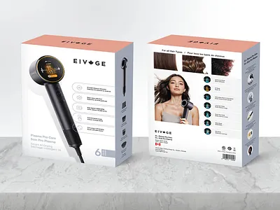 EIVOGE hair dryer packaging branding design graphic design packaging design
