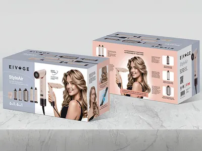 EIVOGE hair dryer packaging branding design graphic design packaging design