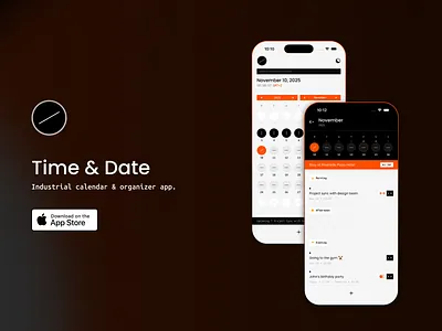 Time & Date - Industrial daily planner app calendar event planner industrial design industrial style ios minimalist plan my day planner productivity schedule