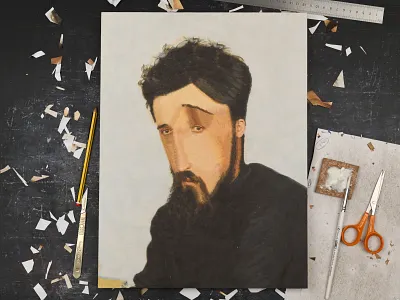 Studio, After Ilya Repin collage ilya repin portriat