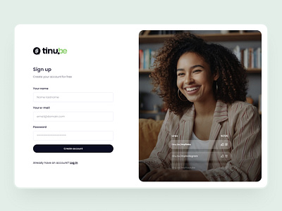 tinube - login and signup page design form login register signup ui ui design