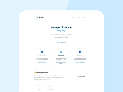 The Wordi - Learn words: Website education flashcards inner shadow ios languages learning platform vocabulary words