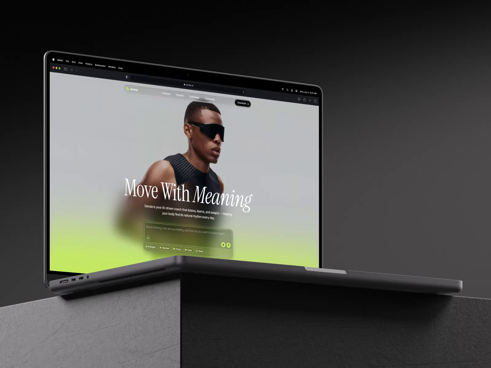 Example of Sensia - Personal AI Fitness Tracker Landing Page Animation