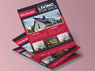Real Estate Flyer Design 3d animation branding corporate flyer design flyer graphic design illustration logo motion graphics realestate template ui ux vector