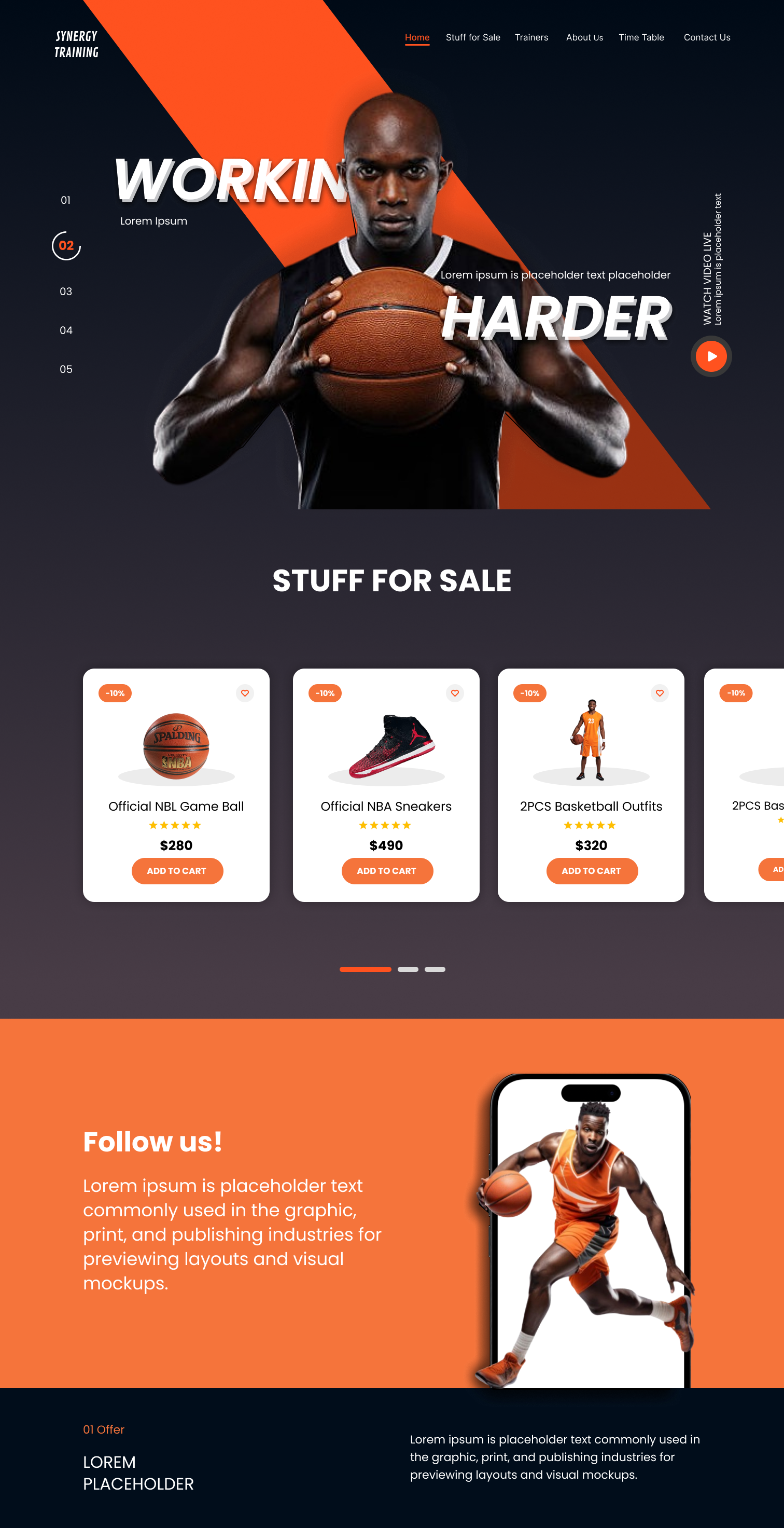 UI Design & Wireframes for a Sports Equipment Online Shop graphic design ui