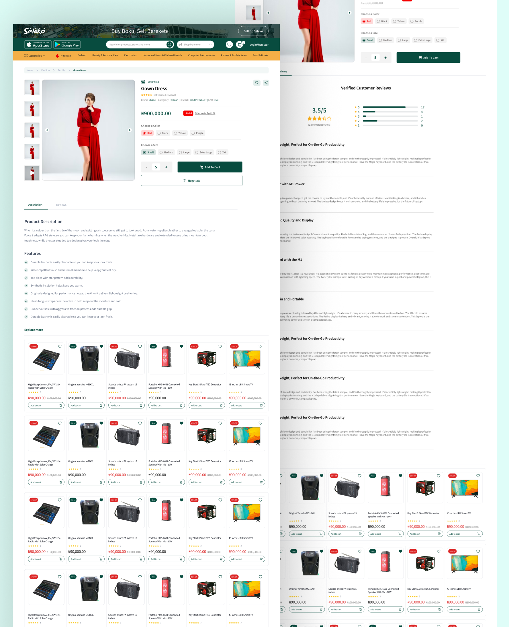 Saleko Ecommerce Website design ecommerce figma product design ui uiux ux web website website design