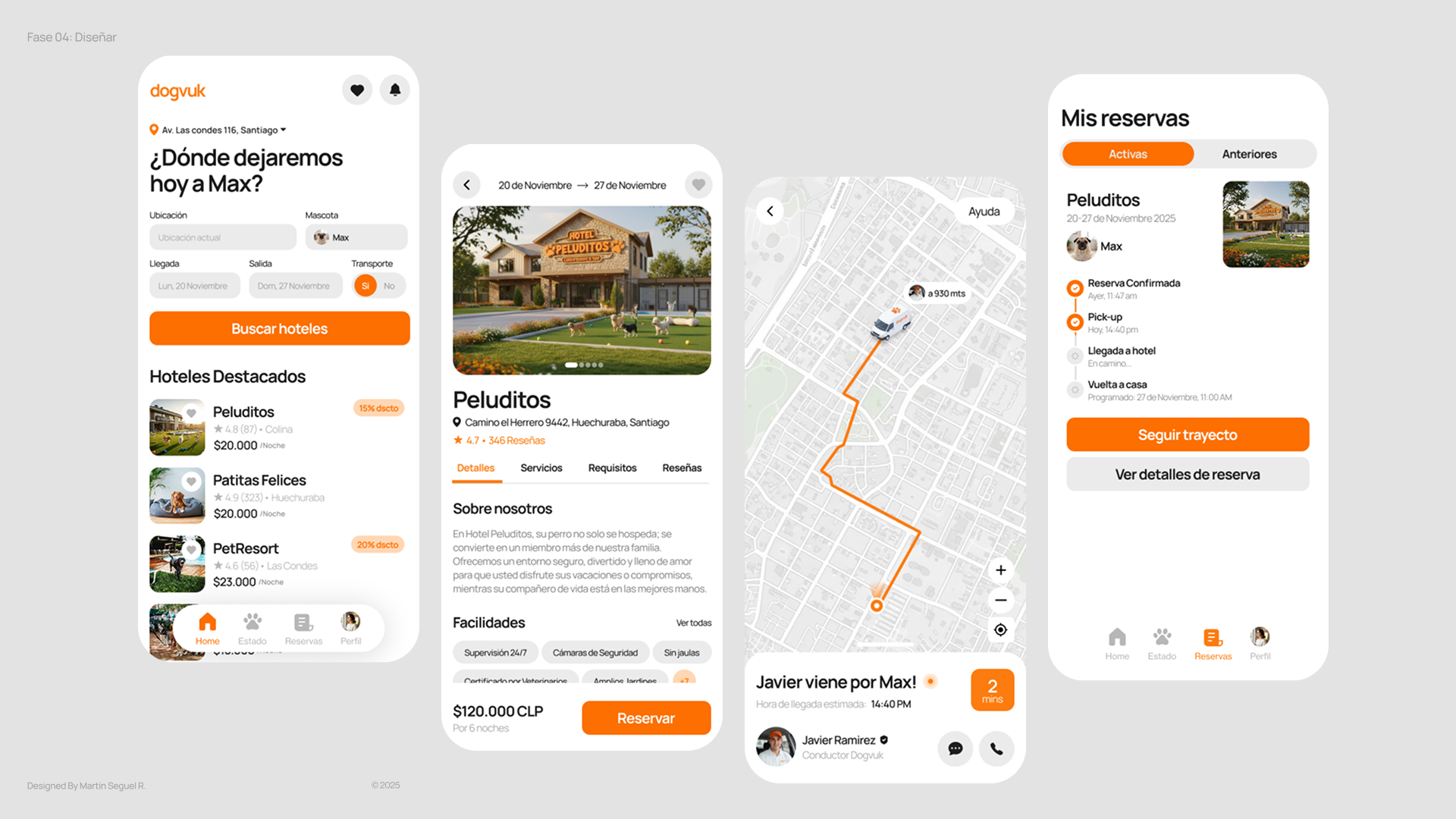 Dogvuk: The hotel app for dogs app dog friendly graphic design hotel hotels mascot mobile modern orange pet ui ux