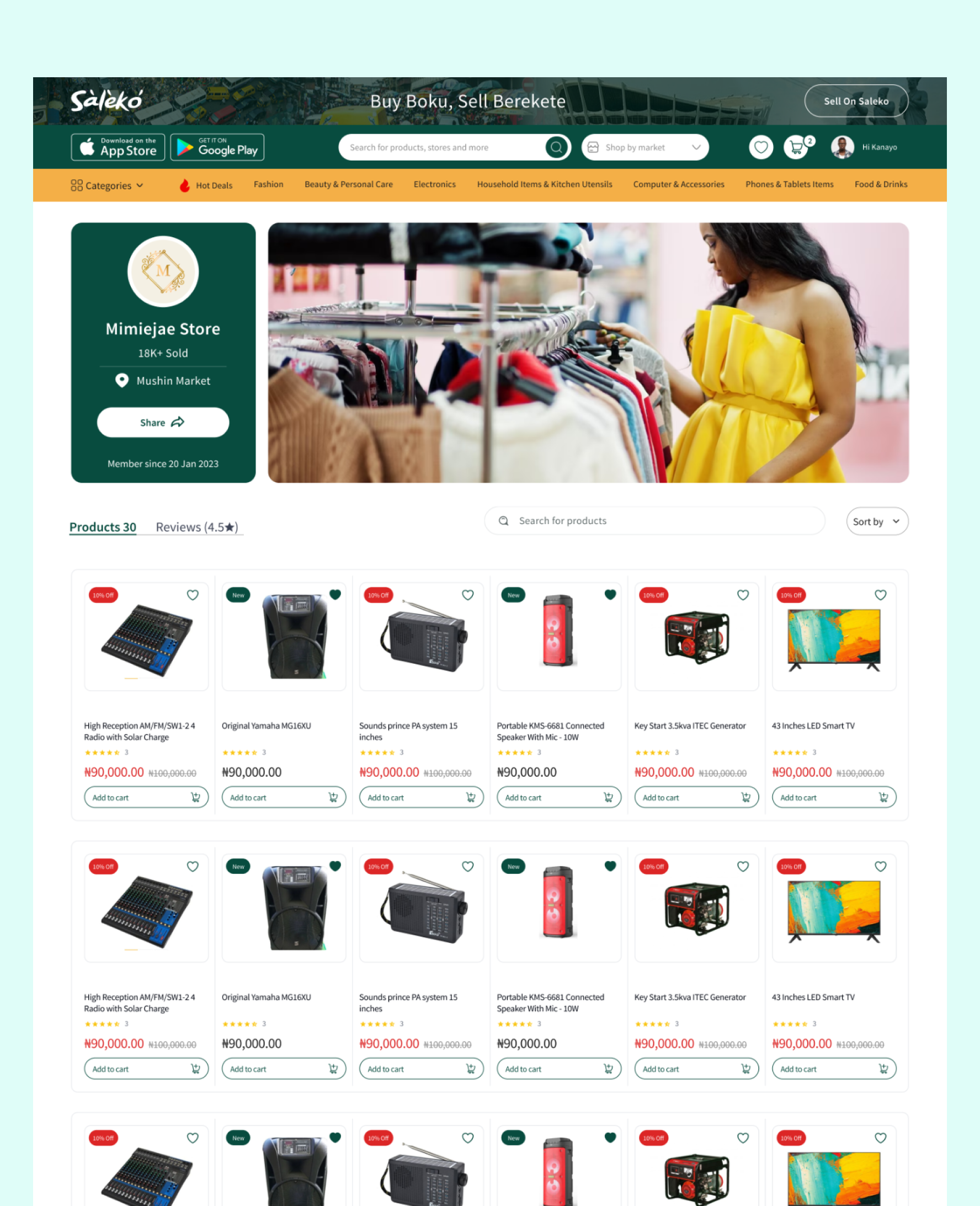 Saleko Ecommerce Website design ecommerce figma product design ui uiux ux web website website design