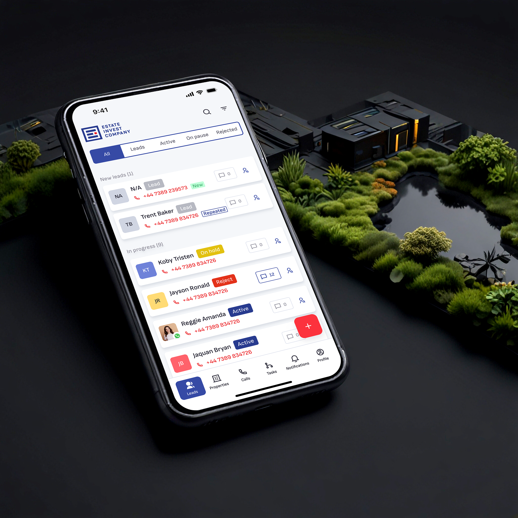 Real Estate Mobile Application for iOS & Android agent android application call crmsoftware design ios iphone mobile property realestate recording sales tasks ui
